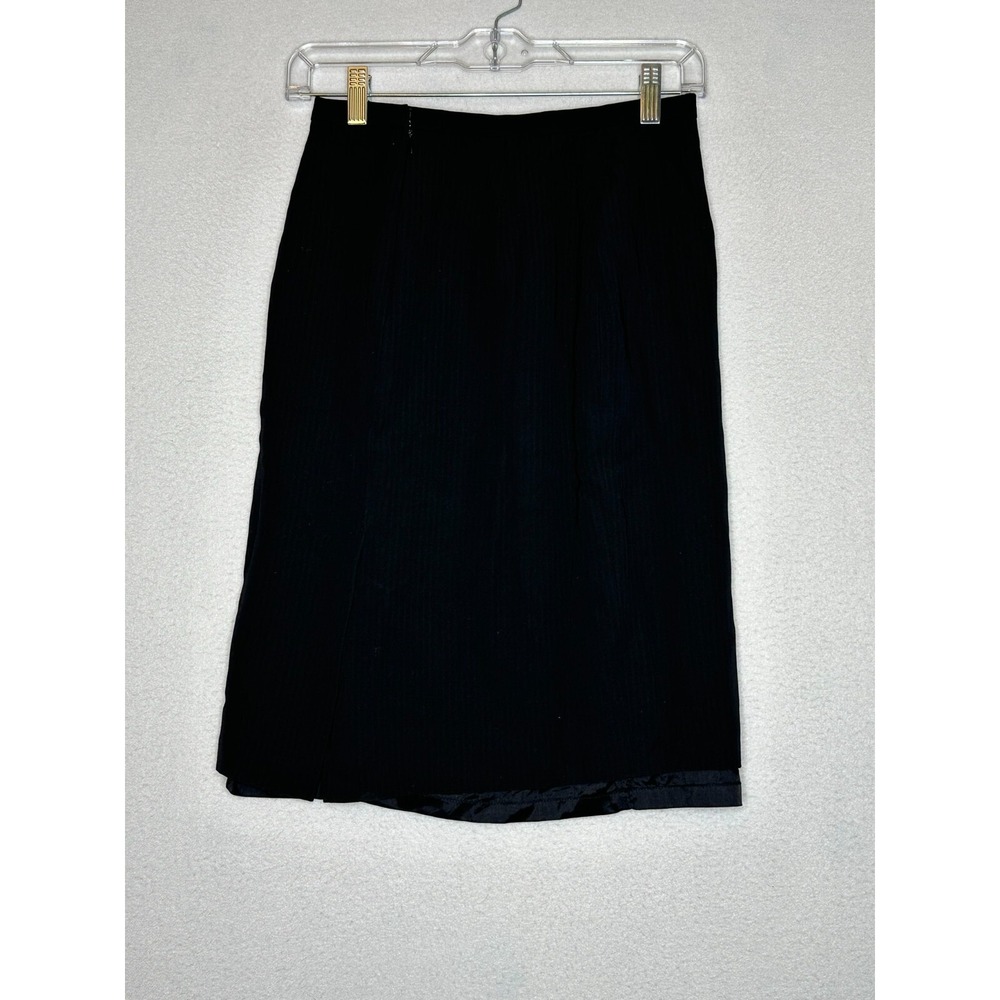 Ann Taylor Black Wool Blend Straight Pencil Skirt Womens Size 2 Knee Length